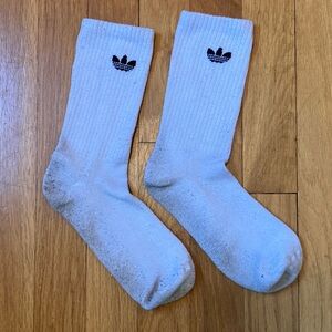 Adidas White and Gray  Crew Socks